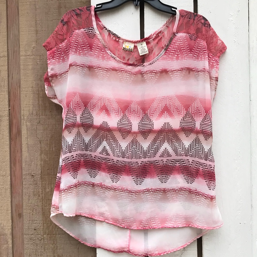 Mudd sheer printed blouse